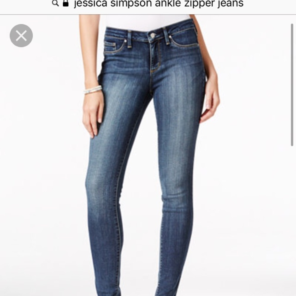 Jessica Simpson Skinny Distressed Denim Zip Motto